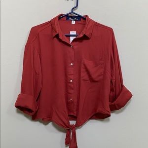 Francescas collections Burnt orange tie front top